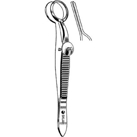 Sklar Chalazion Forceps Heath 3-1/2 Inch Premium OR Grade Angled 11 mm Diameter, Ring, Small - 66-1037