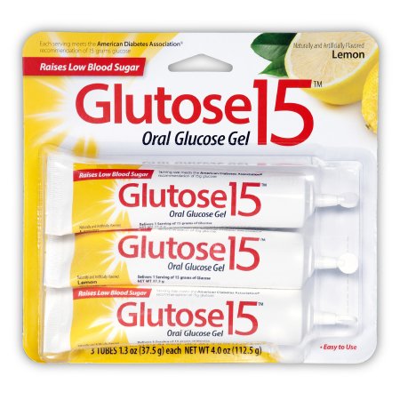 Glutose 15 - Glucose Supplement 3 per Pack Gel Lemon Flavor - 00574006930