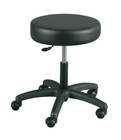 Winco Exam Stool Backless Gas Lift Height Adjustment 5 Casters Black - 4300-08