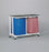 IPU Standard Jumbo Double Hamper with Bags 4 Casters 55 gal. - VL JH2 FP MESH WINEBERRY