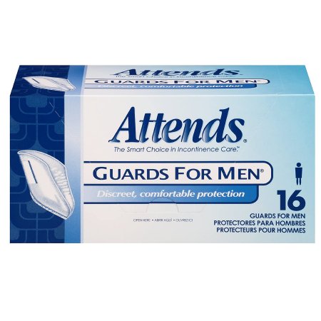 Attends Guards For Men - Bladder Control Pad 5.9 X 12-1/2 Inch Light Absorbency Polymer Core One Size Fits Most Adult Male Disposable - MG0400