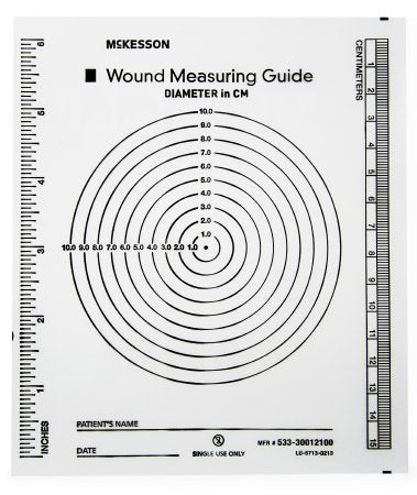McKesson McKesson Wound Measuring Guide 5 X 7 Inch Clear Plastic NonSterile - 533-30012100