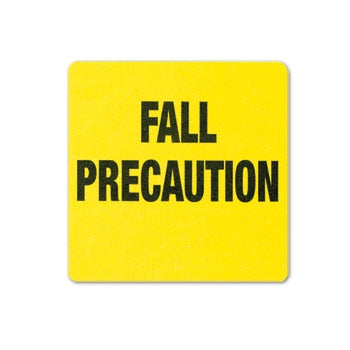Carstens Barkley Pre-Printed Label Advisory Label Fall Precaution Yellow 2-1/2 X 2-1/2 Inch - 1646-45