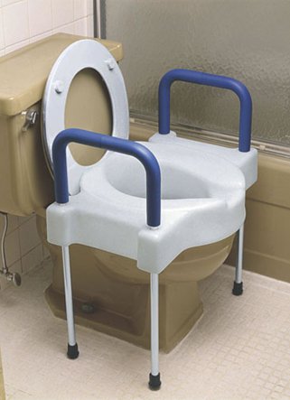 Maddak Tall-ette Raised Toilet Seat with Arms Tall-Ette 4 Inch Height White 600 lbs. Weight Capacity - 725882000