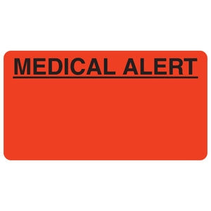 Tabbies Pre-Printed Label Warning Label Medical Alert Fluorescent Red 1-3/4 X 3-1/4 Inch - AP5180