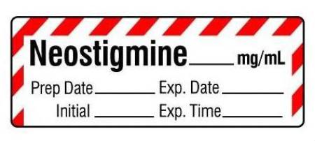 Shamrock Scientific Pre-Printed Label Anesthesia Label Neostigmine 1 Mg/Ml White - SA-SPECIAL