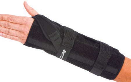 DJO Quick-Fit Wrist / Forearm Support Dorsal Stay, Double-Pull Nylon / Felt Right Hand Black One Size Fits Most - 79-87500