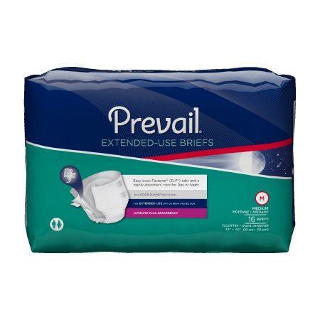 First Quality Prevail Extended Use Adult Incontinent Brief Tab Closure Medium Disposable Heavy Absorbency - NTB-012/1