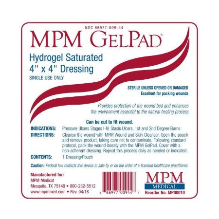 GelPad - Hydrogel Dressing 4 X 4 Inch Square Sterile - MP00010