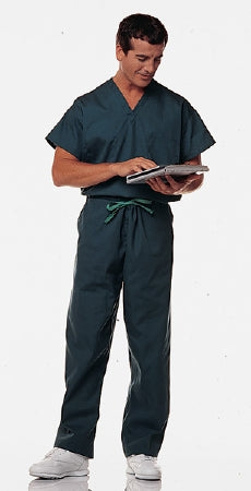 Hospitex / Encompass Group Synergy Scrub Shirt Large Ceil Blue 1 Pocket Short Set-In Sleeves Unisex - 46856-117