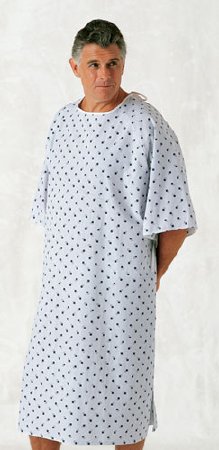 Hospitex / Encompass Group - Patient Exam Gown 10X-Large Teal Diamond Print Reusable - 45289-10XL