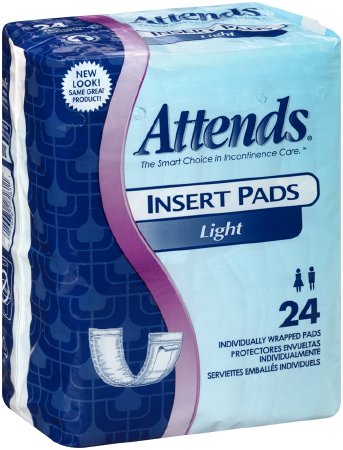 Attends Healthcare Products AttendsInsert Pad Incontinence Liner 11-1/2 Inch Length Light Absorbency Polymer One Size Fits Most Unisex Disposable - IP0300