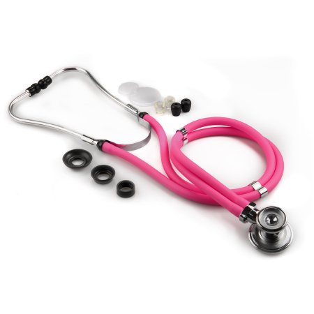 McKesson LUMEON - Sprague Stethoscope Pink 2-Tube 22 Inch Tube Double-Sided Chestpiece - 01-641NPGM