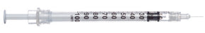 Sol-Millennium Medical Sol-Care Insulin Syringe with Needle 1 mL 28 Gauge 1/2 Inch Attached Needle Retractable Needle - 100071I