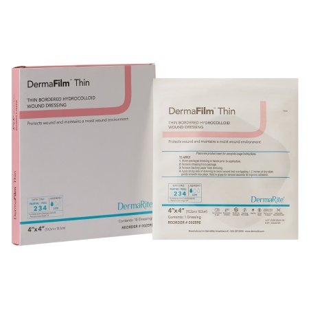 DermaFilm - Hydrocolloid Dressing 4 X 4 Inch Square Sterile - 00259E