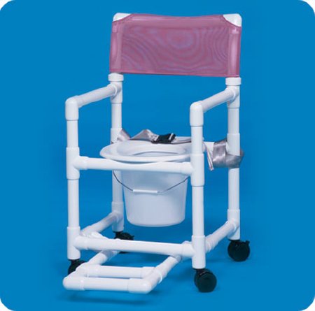 Standard - Commode / Shower Chair Fixed Arm PVC Frame Mesh Back 17-1/4 Inch Seat Width - VL SC17 WINEBERRY