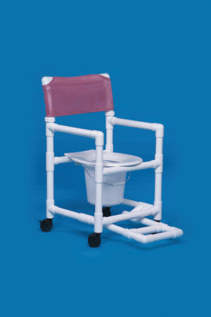 Standard - Commode / Shower Chair Fixed Arm PVC Frame Mesh Back 17-1/4 Inch Seat Width - VL SC17 P FR WHITE