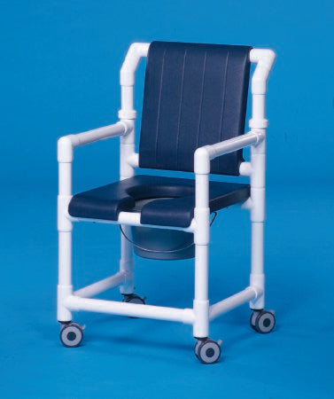 IPU IPU Commode / Shower Chair ipu Fixed Arm PVC Frame With Backrest 17 Inch Height - SCC700
