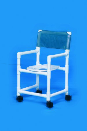 Standard - Commode / Shower Chair Fixed Arm PVC Frame Mesh Back 17-1/4 Inch Seat Width - VL SC17 P WINEBERRY