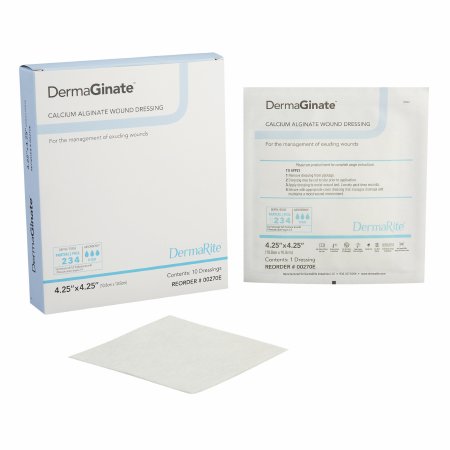 DermaGinate - Calcium Alginate Dressing 4-1/4 X 4-1/4 Inch Square Calcium Alginate Sterile - 00270E