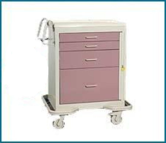 Future Health Concepts Medical Cart Metal 33-1/2 W X 25 D X 39-3/4 H Inch 4 Drawer Red - MPMBS-424-R