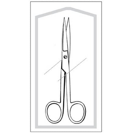 Econo - Operating Scissors 5-1/2 Inch Length Floor Grade Stainless Steel Sterile Finger Ring Handle Straight Sharp Tip / Sharp Tip - 96-2523