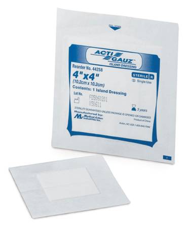 Acti-Gauze - Adhesive Dressing 4 X 4 Inch Gauze Square White Sterile - 44258