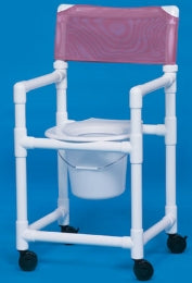 IPU Standard Commode / Shower Chair Fixed Arm PVC Frame Mesh Back - VL SC17 WINEBERRY