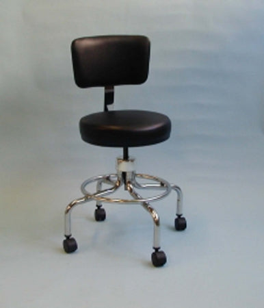 Brandt Industries - Exam Stool Backrest 5 Casters Black - 12122