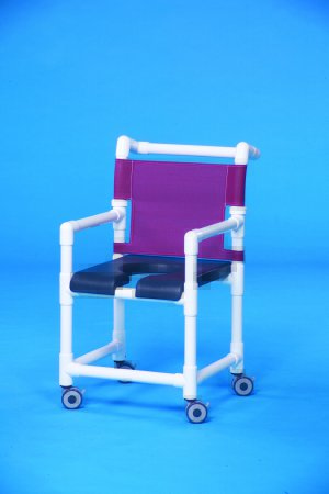 IPU - Shower Chair ipu Fixed Arm PVC Frame Mesh Back 18 Inch Seat Width - SC717G