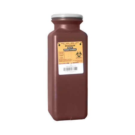 McKesson - Sharps Container 10 H X 3-1/2 W X 3-1/2 D Inch 1.7 Quart Red Base / Translucent Lid Vertical Entry Screw On Lid - 101-185