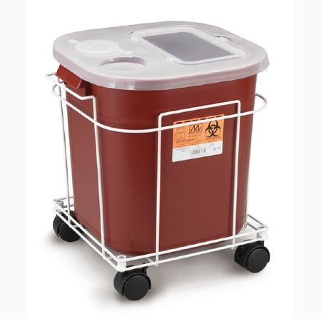 Medegen Medical Products LLC McKesson Sharps Container Cart 15W X 13L X 15H Inch, White, Wire Formed, Locking Casters - 8790