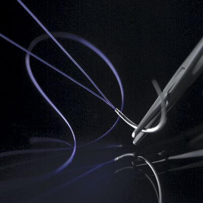 Aesculap MonoPlus Suture with Needle Absorbable Uncoated Violet Suture Monofilament Polydioxanone Size 4-0 70 cm Suture 1-Needle 17 mm Length 1/2 Circle Round Bodied Needle with Taper Point - C0024014