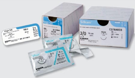 Aesculap Silkam Suture without Needle Braided Silk Nonabsorbable Coated Size 4 - 0 17-7/10 Inch Suture - C0266647