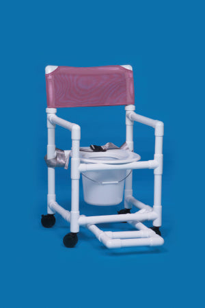 Standard - Commode / Shower Chair Fixed Arm PVC Frame Mesh Back - VL SC17 P FRSB