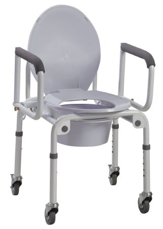 drive - Commode Chair Padded Drop Arm Steel Frame 14 Inch Seat Width - 11101W-2