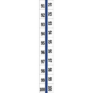 Tabbies Numerical Exhibit Index Tabs, Blue Color Edge - 1/2" in, - 5 packs per Box