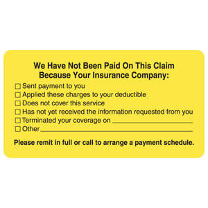Tabbies Patient Responsibility Labels, Fluorecent Chartreuse - 3-1/4"W x 1-3/4"H, 250 per Roll - MAP1560