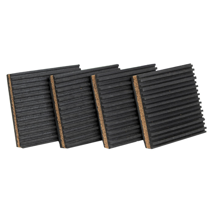 US Plastic Corp. Rubber and Cork Anti-Vibration Pads - 7/8" x 4" x 4" - Pack of 4 - CP4X4-P4