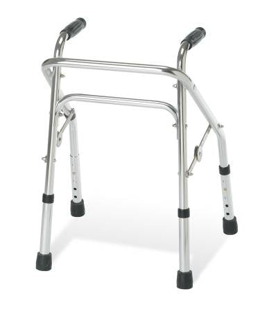 Guardian - Dual Release Folding Walker Adjustable Height Aluminum Frame 200 lbs. Weight Capacity 24-1/2 to 28-1/2 Inch Height - Medline - G07749