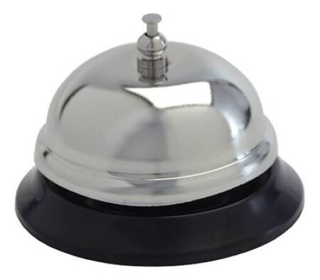 Graham-Field Call Bell Push Button Polished Steel / Black Vinyl Base 3 Inch - 3161