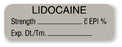 UAL - Drug Label Anesthesia Label Lidocaine EPI Strength_% Exp Dt Tm Gray 1/2 X 1-1/2 Inch - ULAM079