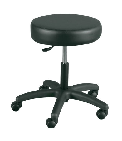 Winco Exam Stool Backless Gas Lift Height Adjustment 5 Casters Taupe - 4300-03