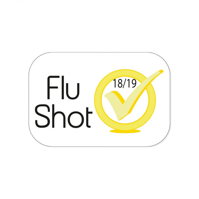 Precision Dynamics Pre-Printed Label Anesthesia Label Flu Shot White 1/2 Inch - 59709388