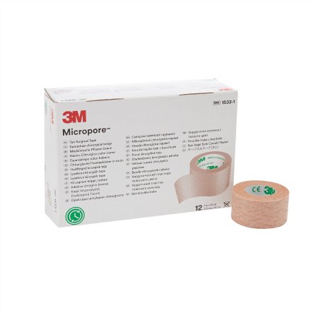 3M Micropore - Medical Tape Easy Tear Paper 1 Inch X 10 Yard Tan NonSterile - 1533-1