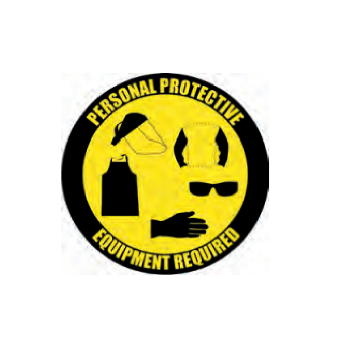 Healthmark Floor Signs "PPE Required Floor Sign" - 24" x 24" in, - HMK-FS-PPEREQB