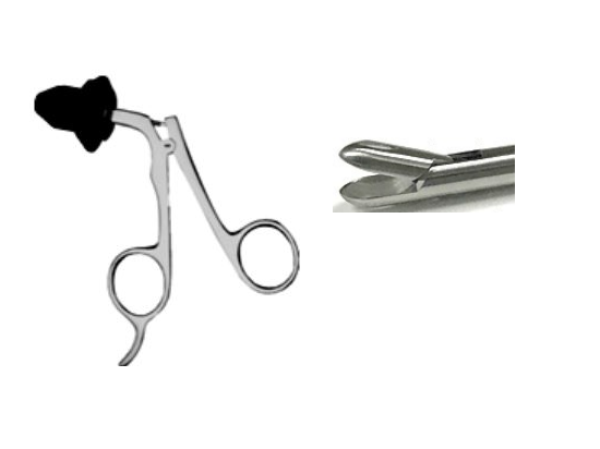 Elmed 5mm Scissors and Biopsy Forceps Pointed Biopsy Spoon Forceps Single Action - 10mm Tip - Non-Insulated Handles