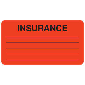 Tabbies Insurance Labels - 3-1/4"W x 1-3/4"H, 250 per Roll