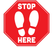 BeSafe Messaging Commercial Carpet Decals - Red & White, 12" x 12", Pack of 6