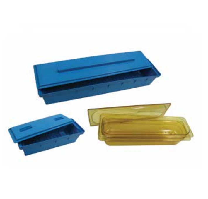 Healthmark SST Instrument Retrieval - SST Trays - Long Saf-T-Soak, Blue Base & Cover, 35.5 x 8.25 x 6.25 In - SST-835